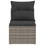 Tuinbank Zonder Armleuning Met Kussens Poly Rattan Grijs