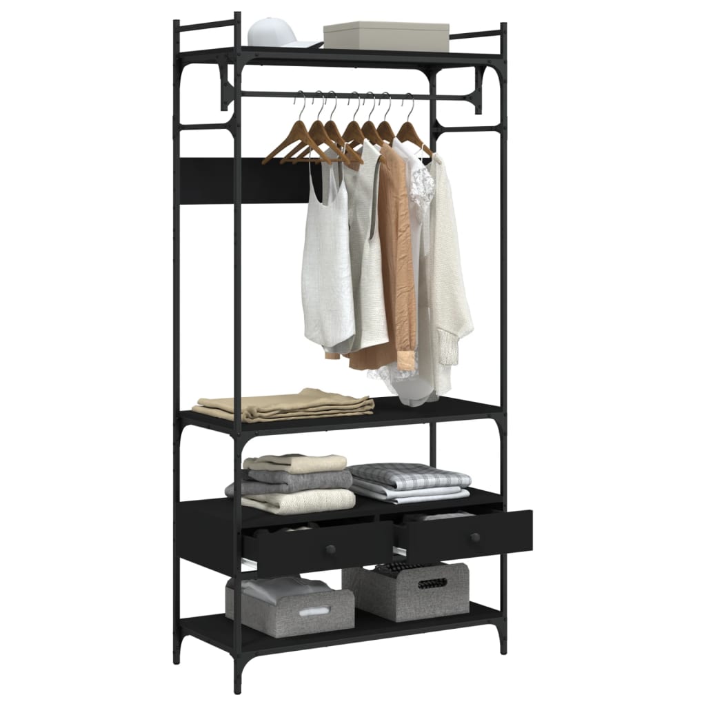 Kledingkast Met Lades 89X39X184,5 Cm Bewerkt Hout