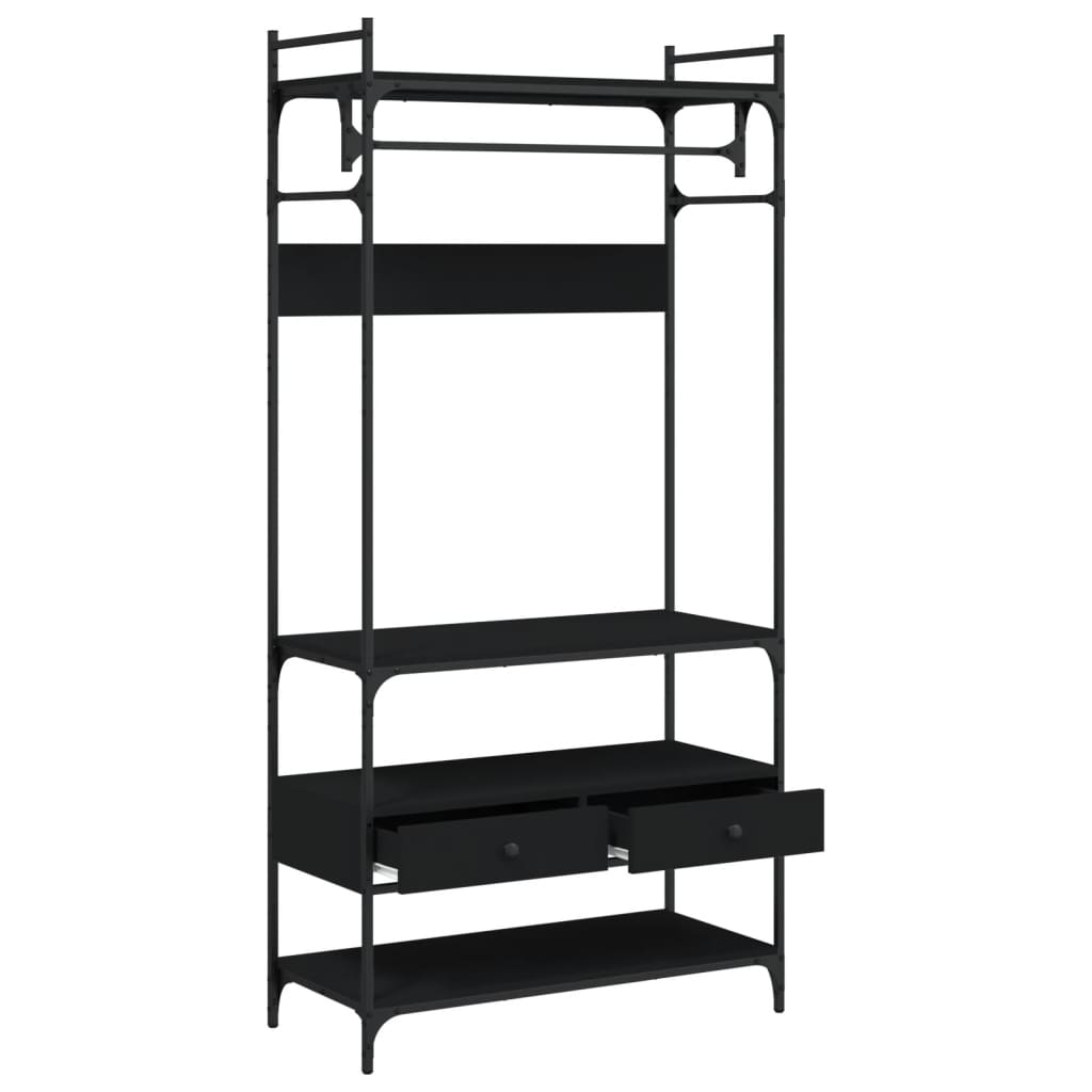 Kledingkast Met Lades 89X39X184,5 Cm Bewerkt Hout
