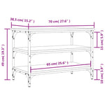 Schoenenbankje 70X38,5X49 Cm Bewerkt Hout Eiken