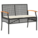 4-Delige Tuinset Met Kussens Poly Rattan Zwart
