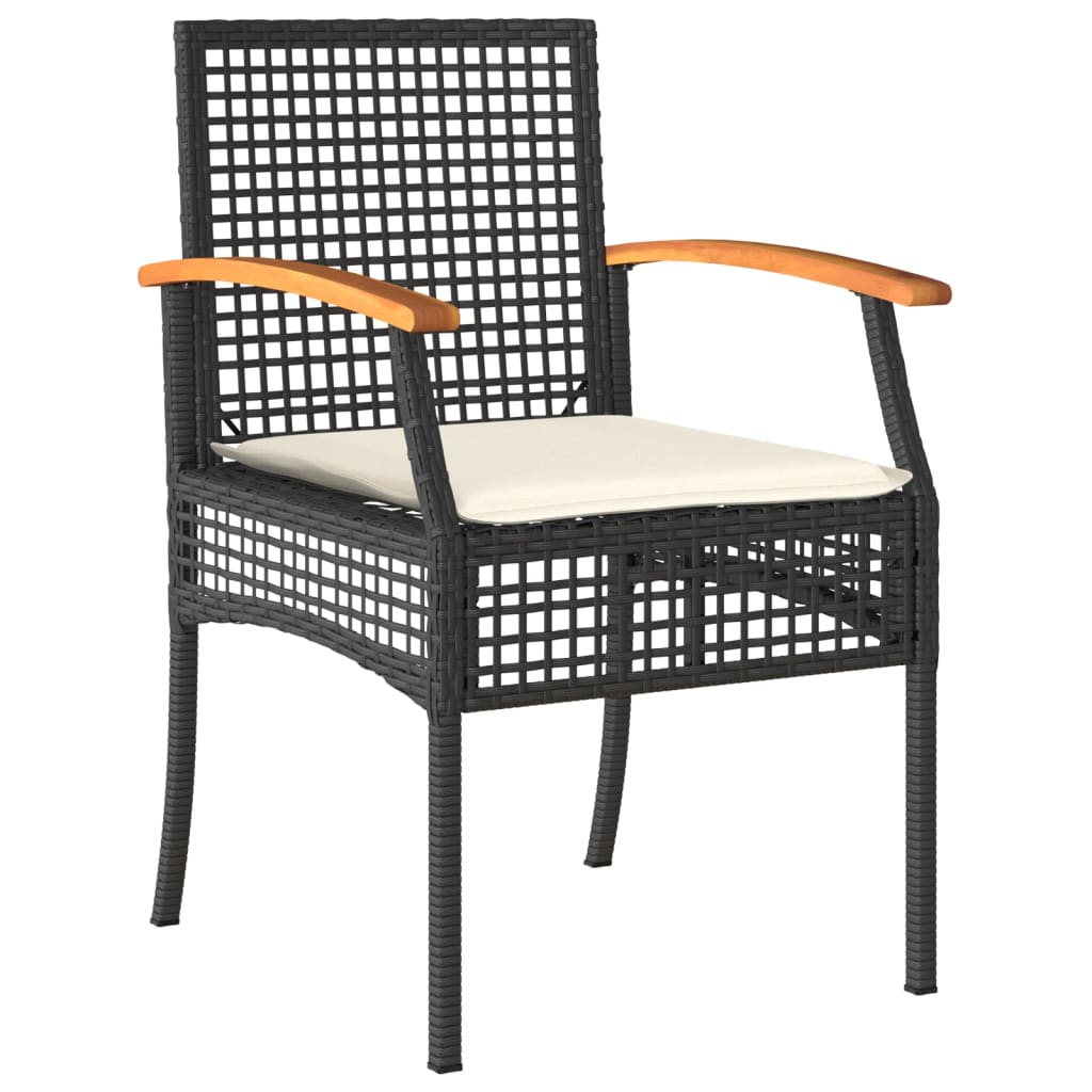 4-Delige Tuinset Met Kussens Poly Rattan Zwart