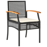 4-Delige Tuinset Met Kussens Poly Rattan Zwart