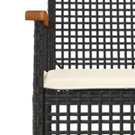 5-Delige Tuinset Met Kussens Poly Rattan Zwart