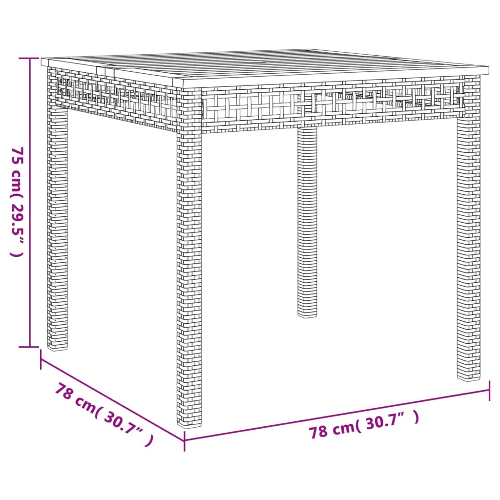 3-Delige Tuinset Met Kussens Poly Rattan Grijs