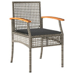 7-Delige Tuinset Met Kussens Poly Rattan Grijs