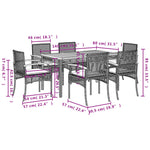 7-Delige Tuinset Met Kussens Poly Rattan Grijs