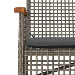 3-Delige Tuinset Met Kussens Poly Rattan Grijs