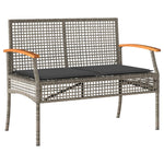 4-Delige Tuinset Met Kussens Poly Rattan Grijs