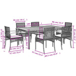 7-Delige Tuinset Met Kussens Poly Rattan Beige