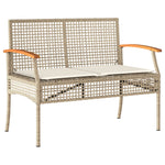 4-Delige Tuinset Met Kussens Poly Rattan Beige