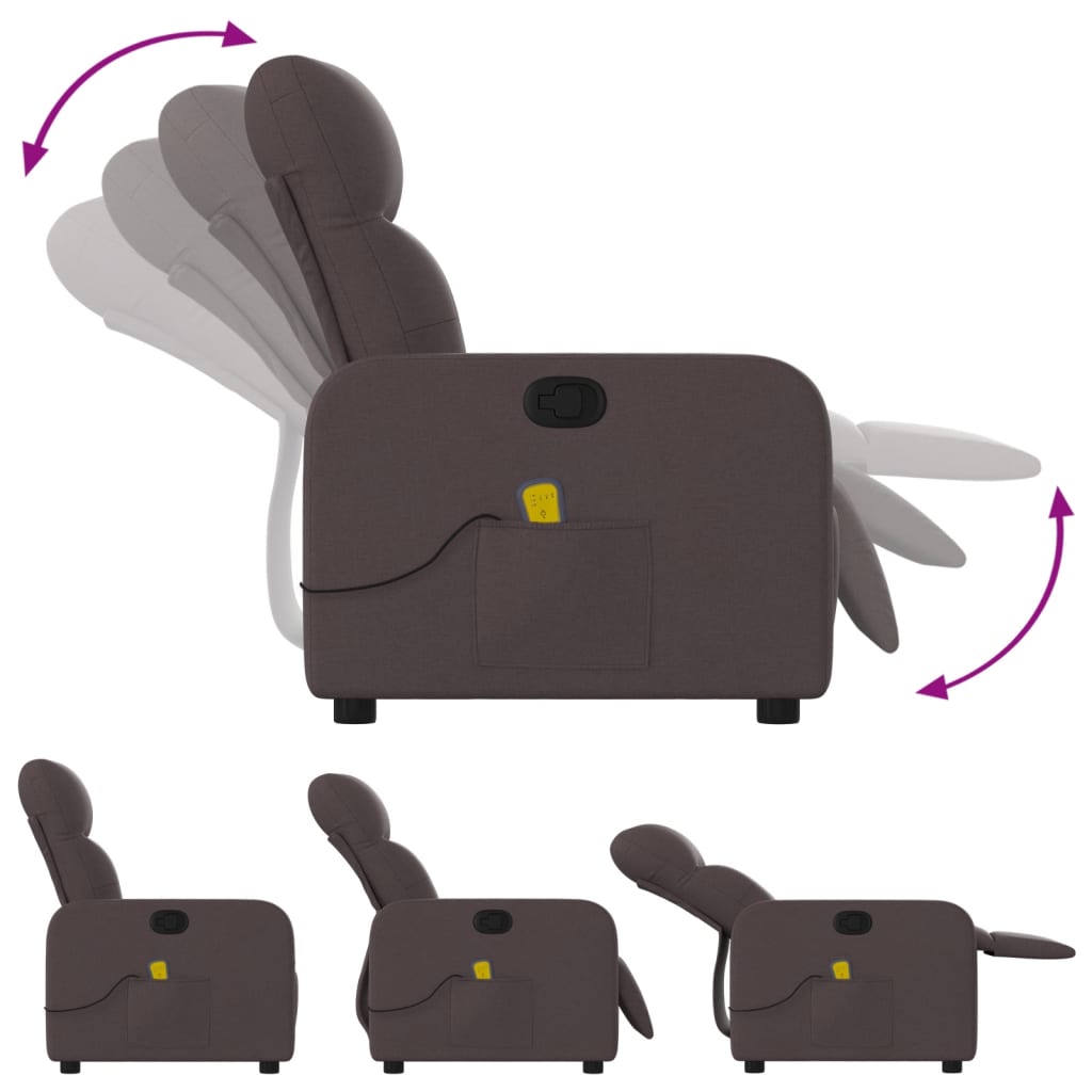 Massagestoel Verstelbaar Stof Donkerbruin