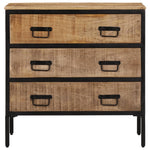 Dressoir 70X35X70 Cm Massief Ruw Mangohout