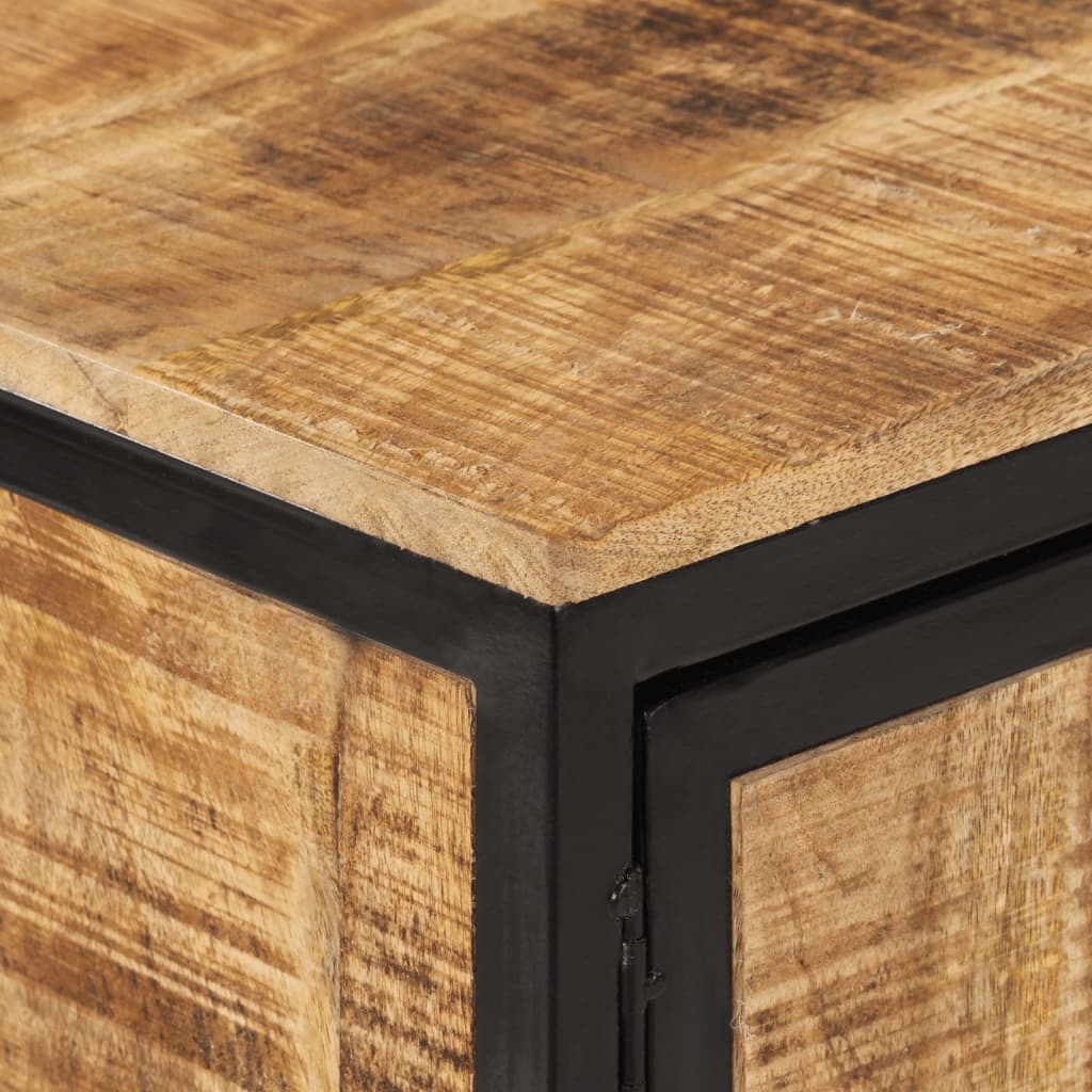 Hoge Kast 100X35X75 Cm Massief Ruw Mangohout