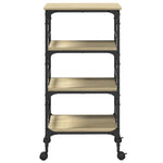 Keukentrolley 45X35X89,5 Cm Bewerkt Hout Kleurig