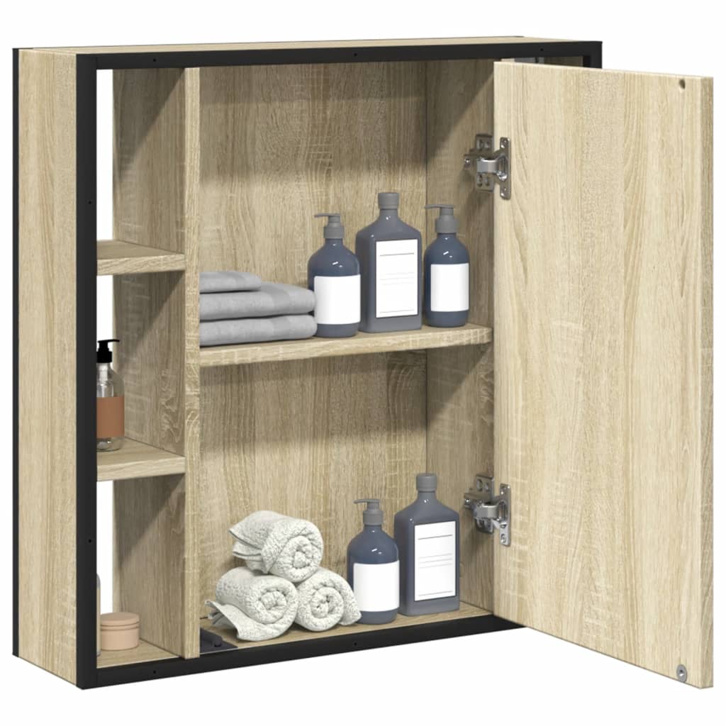 Badkamerspiegelkast 60X16X60 Cm Bewerkt Hout Kleur
