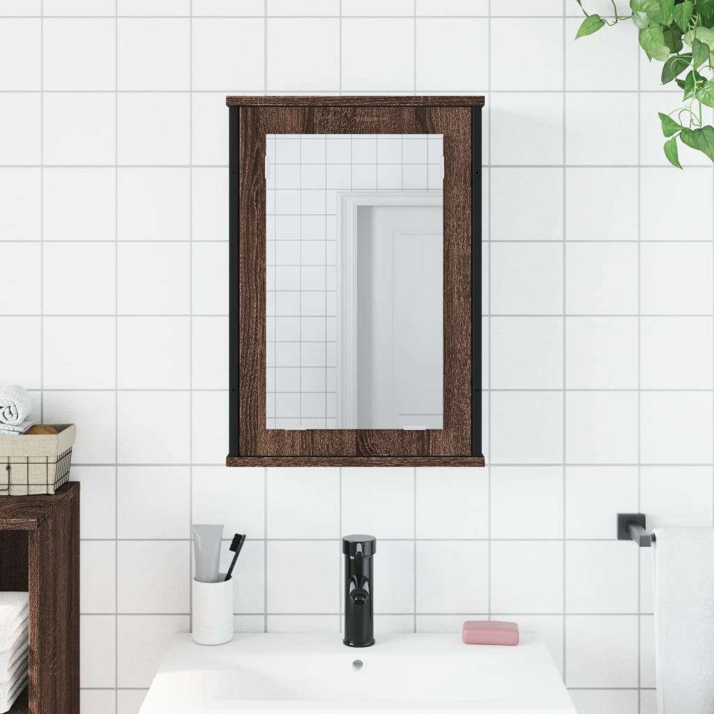 Badkamerspiegelkast 42X12X60 Cm Bewerkt Hout Ig