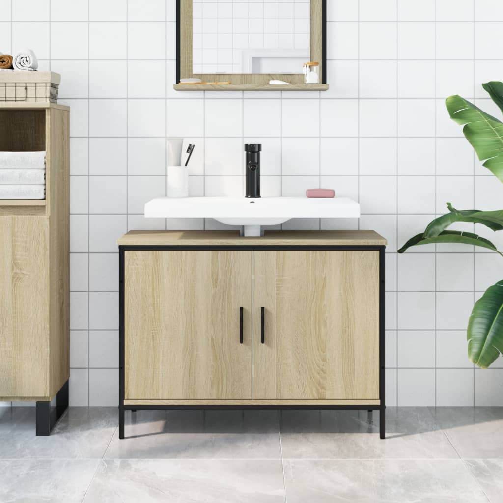 Wastafelkast Bewerkt Hout Kleurig