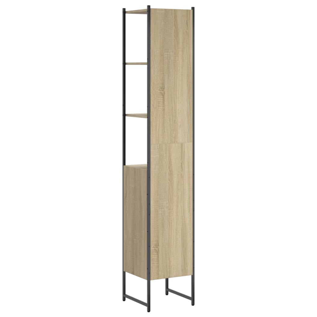 Badkamerkast 33X33X185,5 Cm Bewerkt Hout Sonoma Eikenkleurig