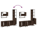 4-Delige Badkamermeubelset Bewerkt Hout
