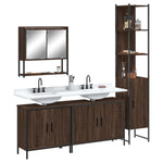 4-Delige Badkamermeubelset Bewerkt Hout