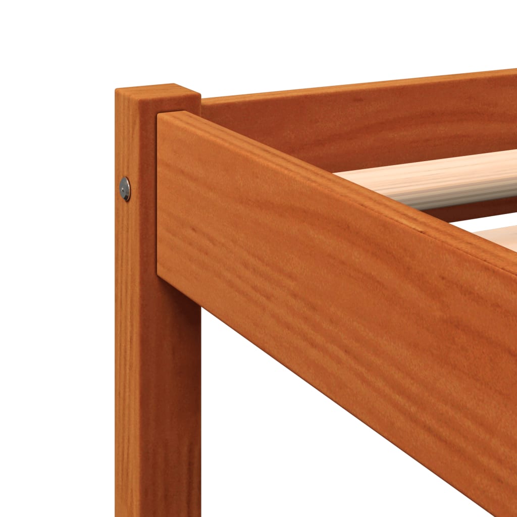Bedframe Zonder Matras Massief Grenenhout Wasbruin