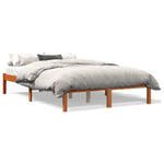 Bedframe Zonder Matras Massief Grenenhout Wasbruin