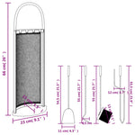 5-Delige Haardset 23X15X66 Cm Staal