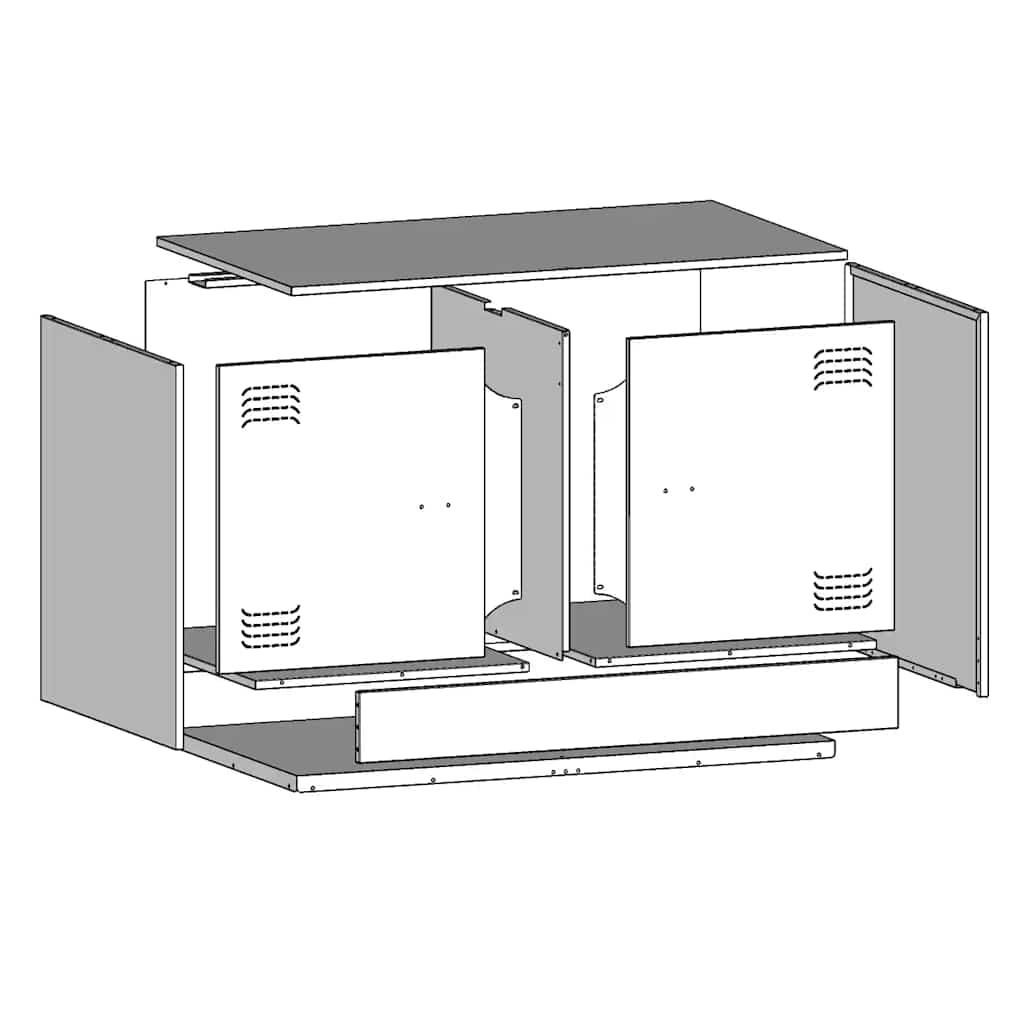 Tv-Meubel 67X39X44 Cm Staal
