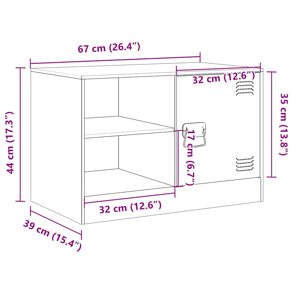 Tv-Meubelen 67X39X44 Cm Staal