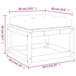 Tuinvoetenbank Met Kussen Massief Grenenhout Wasbruin