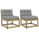 Tuinbanken Met Kussens 2 St Geïmpregneerd Grenenhout