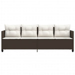 Ligbed Met Kussens Poly Rattan