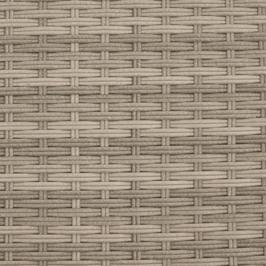 Ligbed Met Kussen Poly Rattan Lichtgrijs