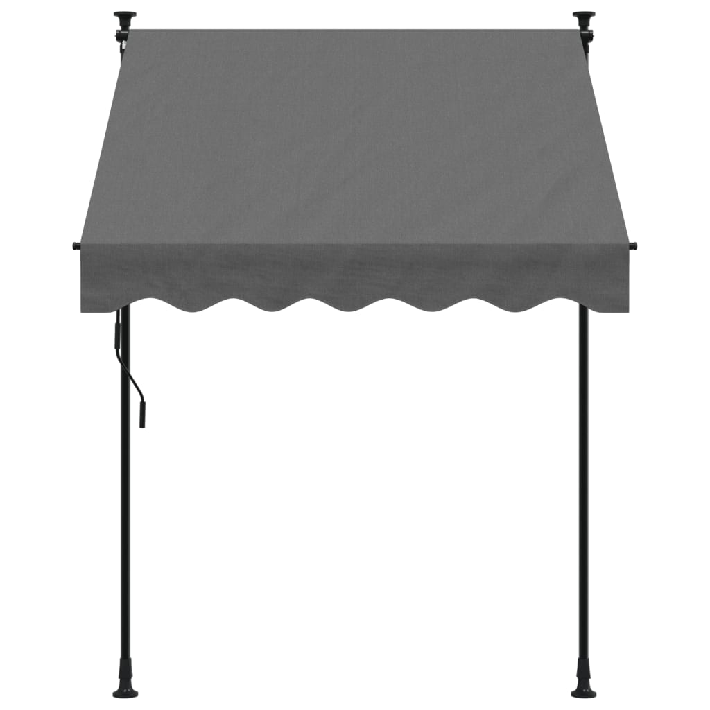 Luifel Uittrekbaar 150X150 Cm Stof En Staal Antracietkleurig