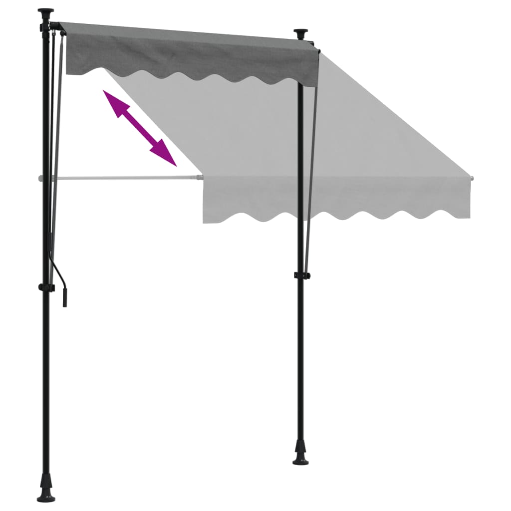 Luifel Uittrekbaar 150X150 Cm Stof En Staal Antracietkleurig