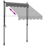Luifel Uittrekbaar 150X150 Cm Stof En Staal Antracietkleurig