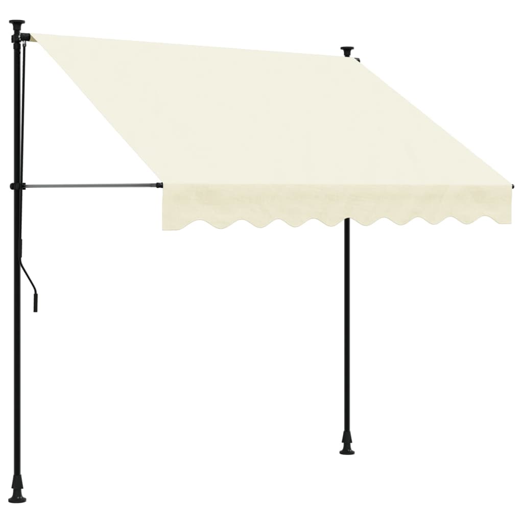 Luifel Uittrekbaar 200X150 Cm Stof En Staal Crèmekleurig