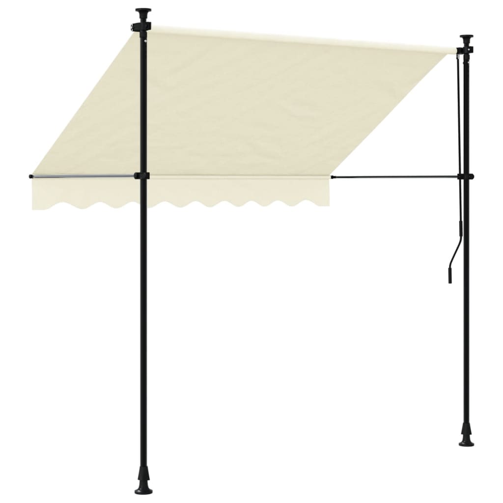 Luifel Uittrekbaar 200X150 Cm Stof En Staal Crèmekleurig