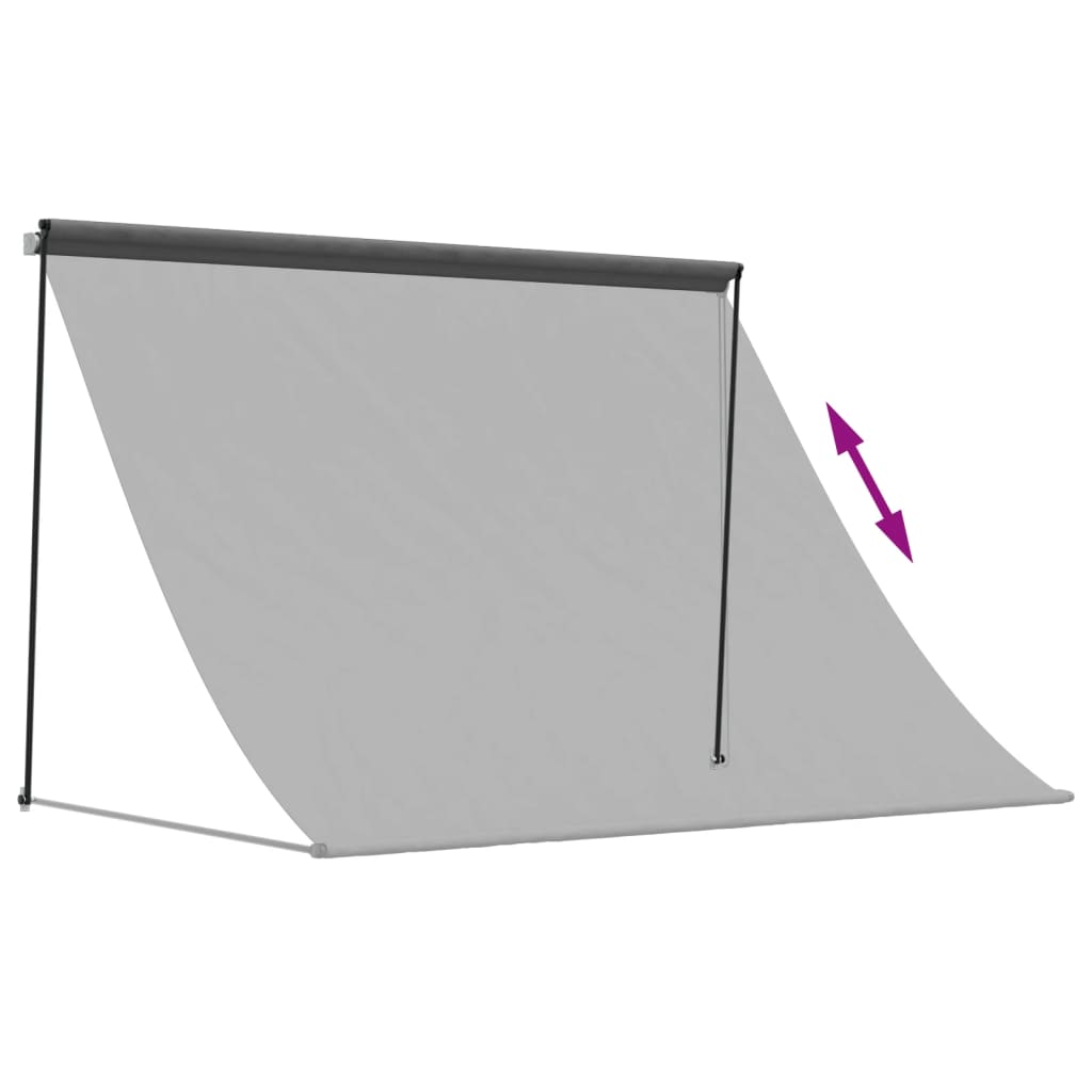 Luifel Uittrekbaar 200X150 Cm Stof En Staal Antracietkleurig