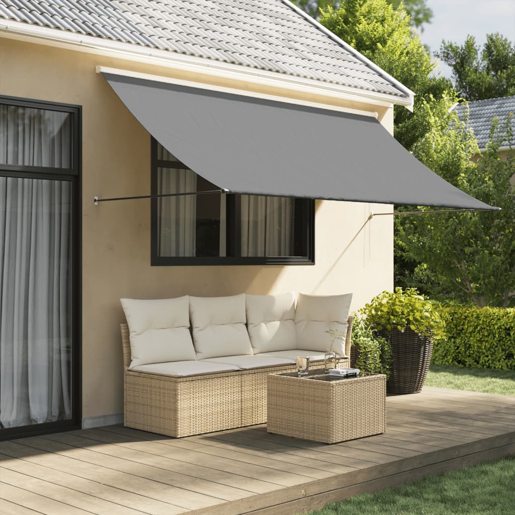 Luifel Uittrekbaar 300X150 Cm Stof En Staal Antracietkleurig