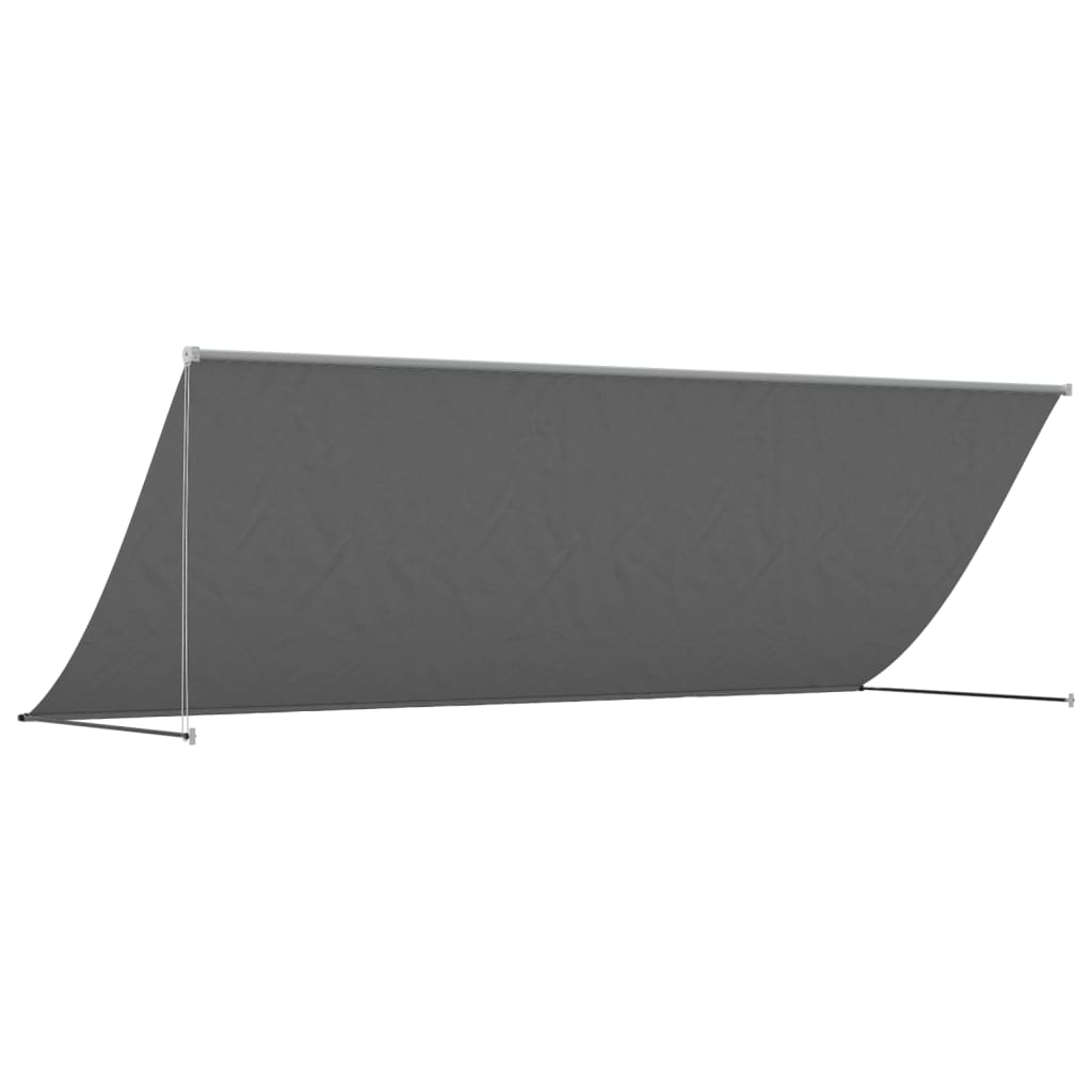 Luifel Uittrekbaar 400X150 Cm Stof En Staal Antracietkleurig