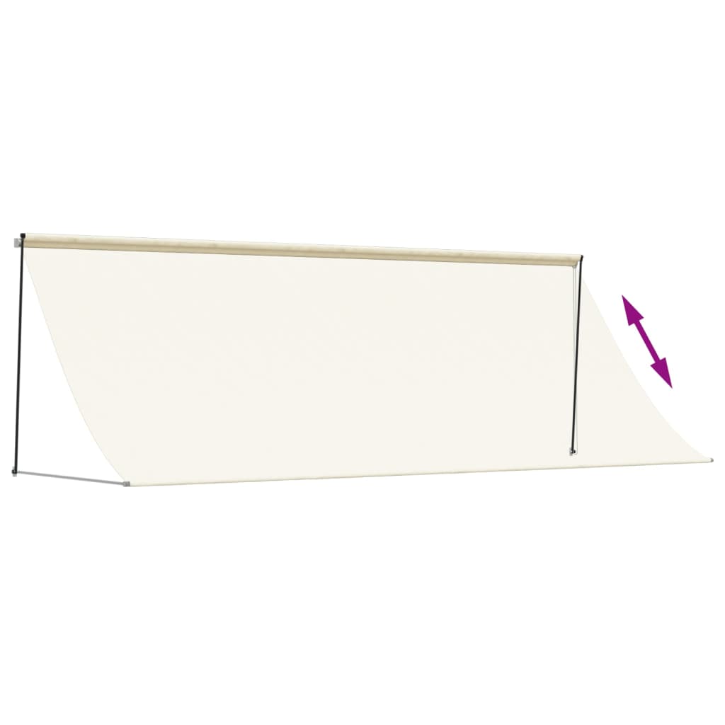 Luifel Uittrekbaar 350X150 Cm Stof En Staal Crèmekleurig
