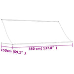 Luifel Uittrekbaar 350X150 Cm Stof En Staal Crèmekleurig
