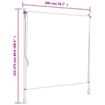 Rolgordijn Voor Buiten 200X270 Cm Stof En Staal Blauw En Wit