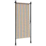 Rolgordijn Voor Buiten 100X270 Cm Stof En Staal Geel En Wit