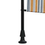 Rolgordijn Voor Buiten 120X270 Cm Stof En Staal Geel En Wit