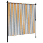 Rolgordijn Voor Buiten 150X270 Cm Stof En Staal Geel En Wit