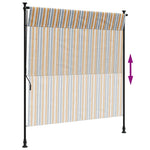 Rolgordijn Voor Buiten 150X270 Cm Stof En Staal Geel En Wit