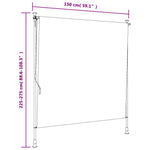 Rolgordijn Voor Buiten 150X270 Cm Stof En Staal Geel En Wit